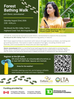 Forest Bathing Aug 22 poster - culturelink